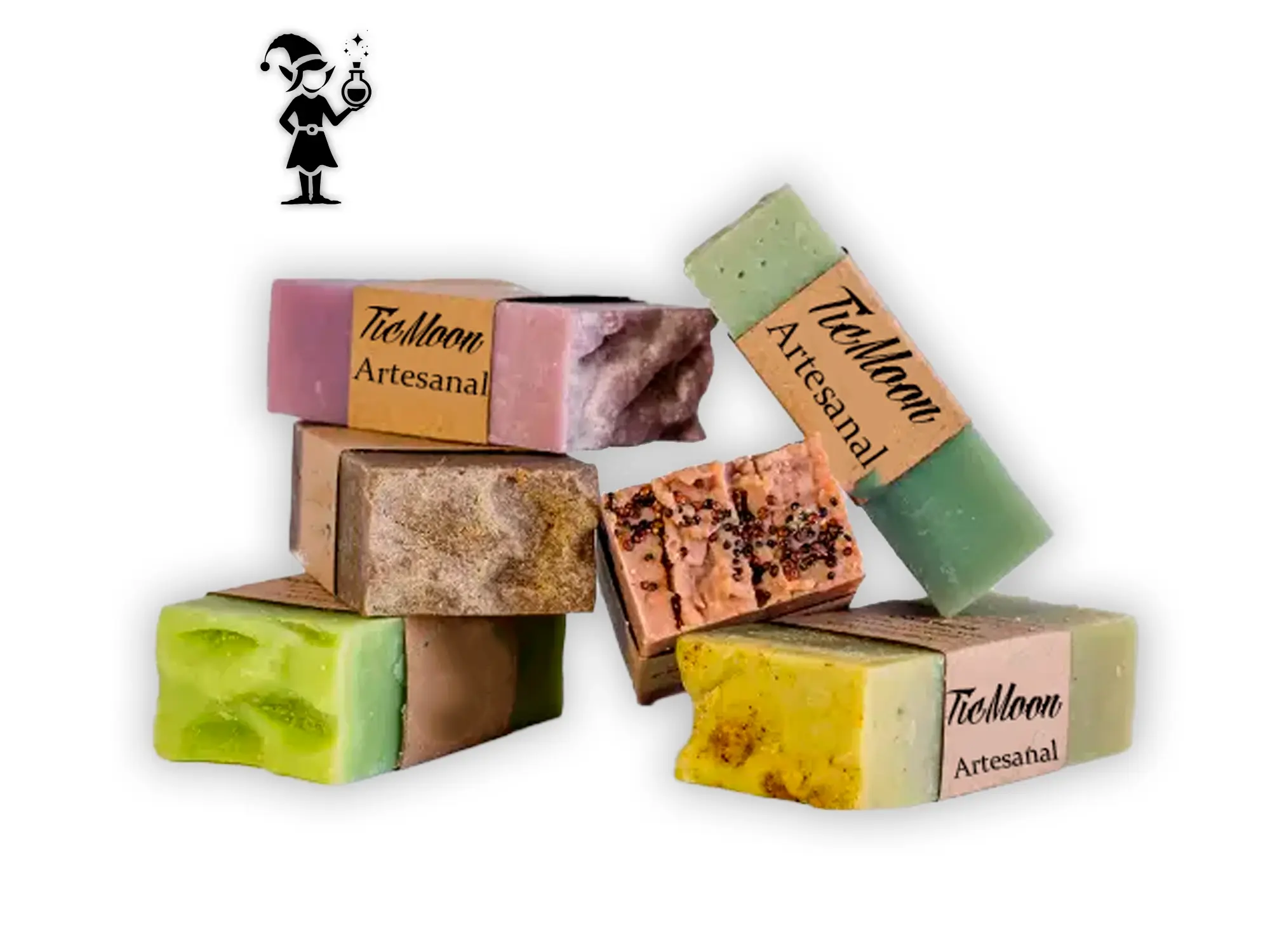 Vela artesanal con aroma floral en fondo blanco