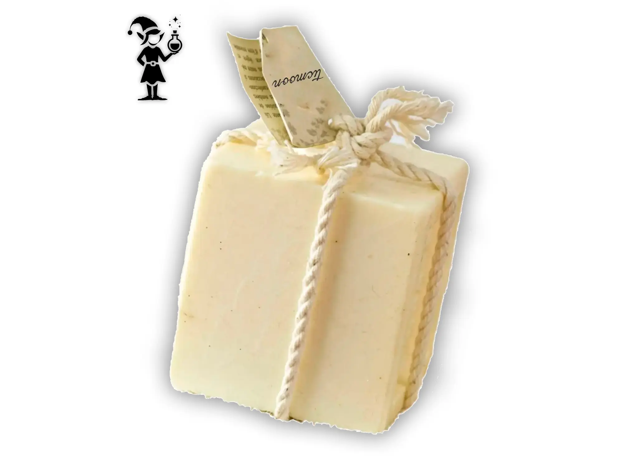 Vela artesanal blanca con detalles dorados