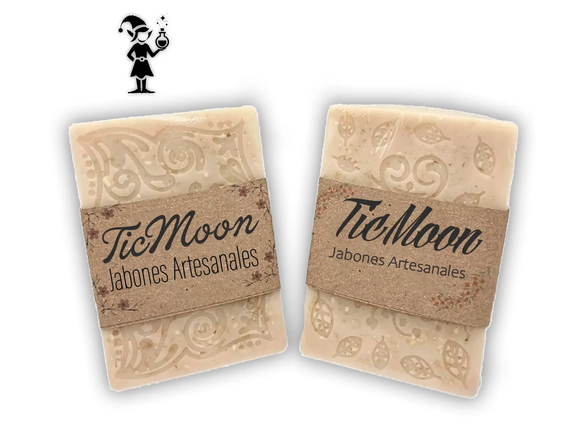 Vela artesanal en frasco de vidrio con etiqueta minimalista