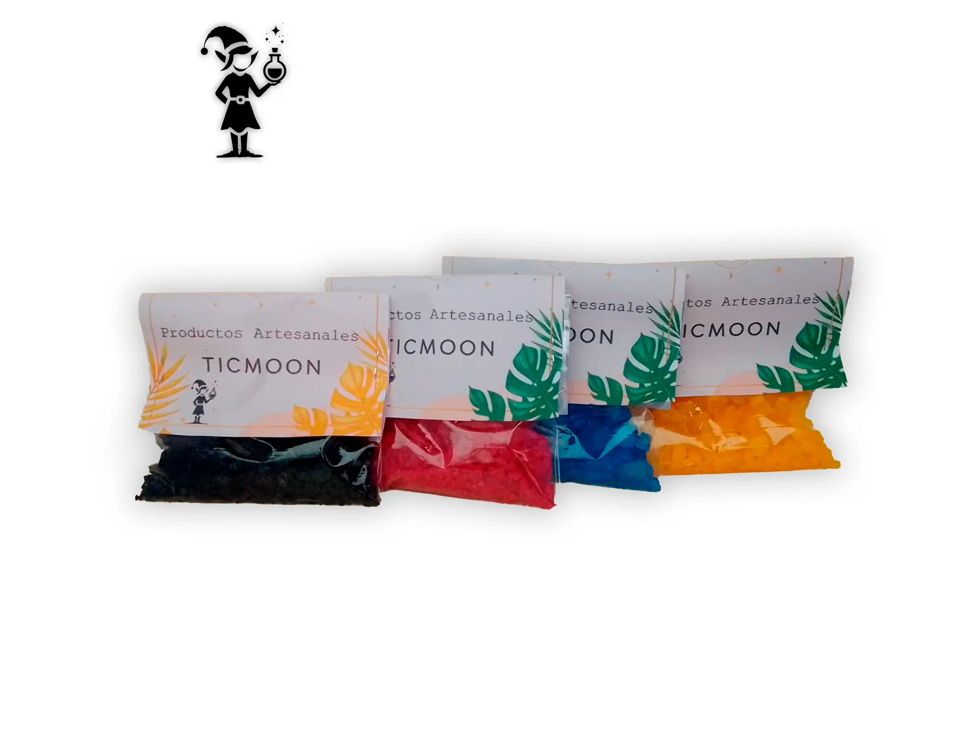 Vela artesanal en frasco de vidrio con etiqueta minimalista